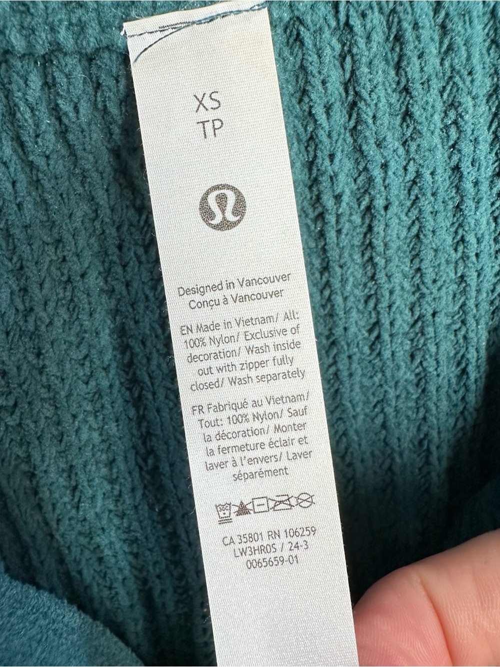 Lululemon Cable Knit Oversized Half Zip Sweater Storm Teal W3HR0S - Picture 3 of 5